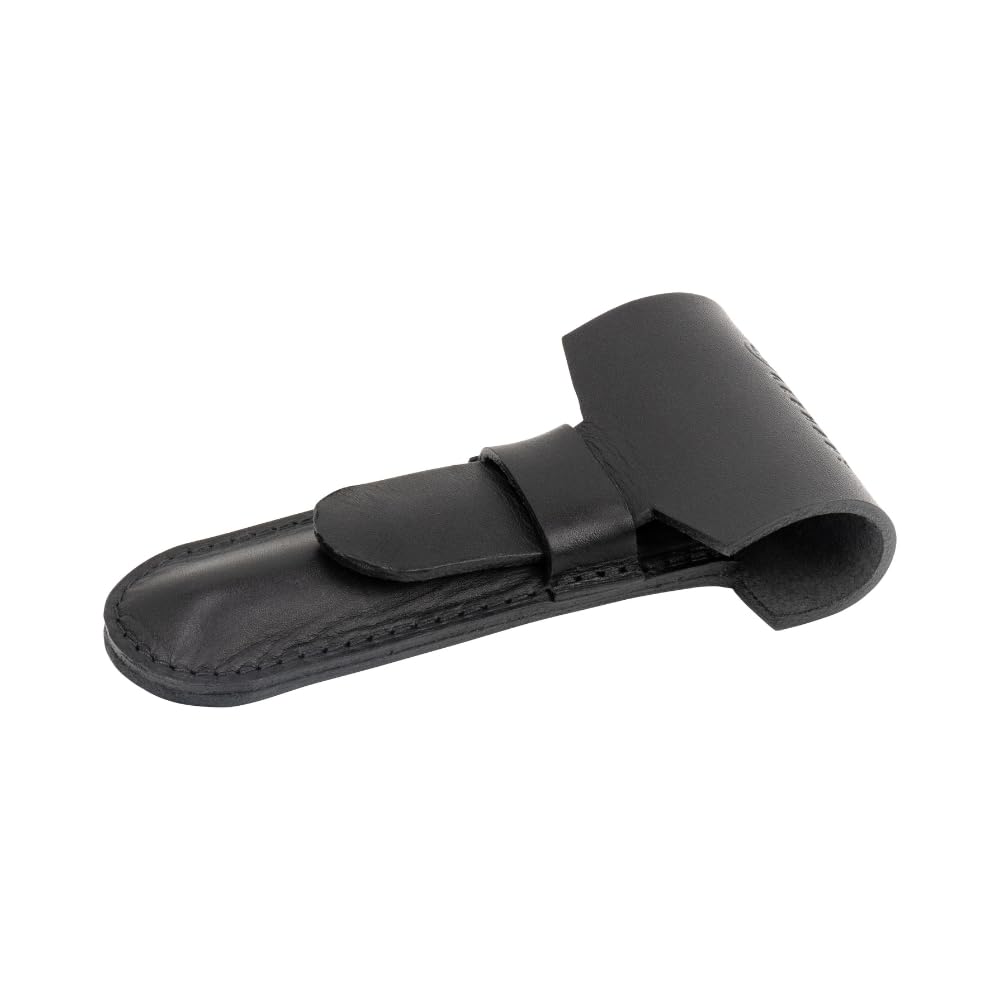 MERKUR Black Leather Razor Case - Vegetable-Tanned Cowhide | Precision Fit for Safety Razors up to 110mm