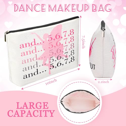 Silkfly 12 Pcs Dance Makeup Bag Ballet Cosmetic Bag Ballet Lover Gift Christmas Dance Party Favors Princess Party Favors Tutu Supplies Portable Toiletry Zipper Pouch for Women