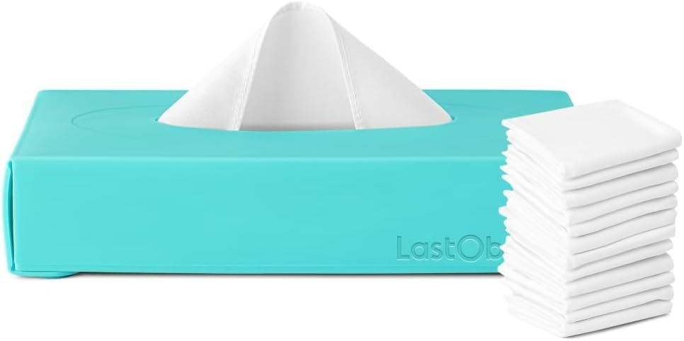 Reusable Cotton Tissue Box - Eco-Friendly Face Towels & Handkerchiefs for Men & Women | Washable Tissue with Storage Case