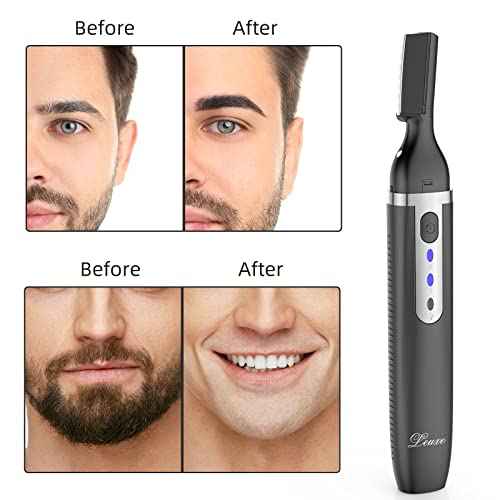 Eyebrow Trimmer and Facial Hair Remover, Rechargeable Hair Removal Women's Electric Shaver Razor for Peach Fuzz Chin Cheek Upper Lip (Black)