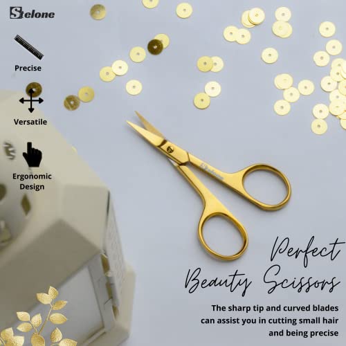 Professional Grooming Scissors Eyebrow Scissors Small Curved Stainless Steel Manicure & Beauty Scissor for Women