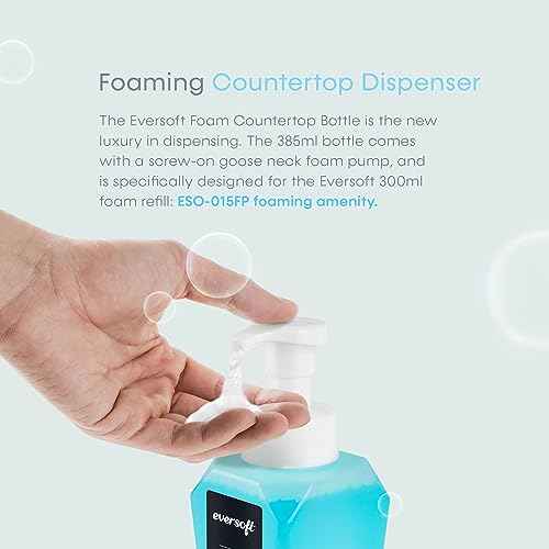 EZbrnd Eversoft Foaming Countertop Hand Soap Bottle Dispenser + 4 Refill Foam Soap Bundle, Fresh Scent