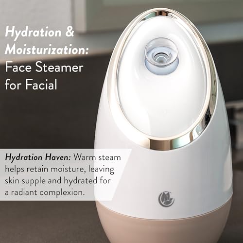 Facial Steamer SPA+ by Microderm GLO - Best Professional Nano Ionic Warm Mist, Home Face Sauna, Portable Humidifier Machine, Deep Clean & Tighten Skin, Daily Hydration for Maximum Serum Absorption