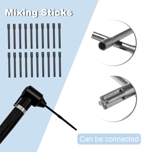 Tattoo Ink Mixer Machine Kit - Gakonp Pigment Mixer with 50Pcs Ink Mixing Sticks and 50Pcs 11mm Ink Caps Black Color Mixer Machine Electric Pigment Machine for Tattoo Supplies