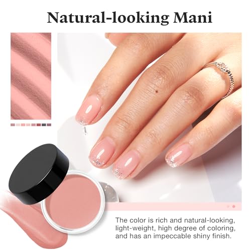 AZUREBEAUTY Translucent Dip Powder - Jelly Baby Pink Color 2Oz/56g, Sheer Rose Pink Neutral Semi-transparent Clear Dipping Powder Crystal French Nail Art Starter Manicure Salon DIY Home Gift