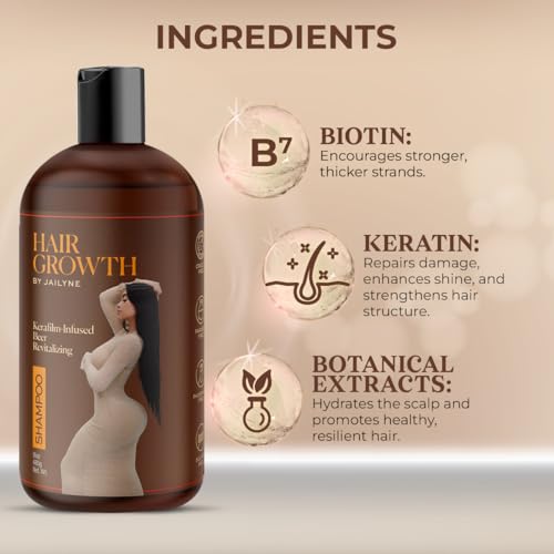 Hair Growth Shampoo by Jailyne Ojeda ? Biotin & Keratin-Infused Formula for Thicker, Fuller Hair ? Nourishing Solution for Hair Growth & Scalp Health ? Made in USA