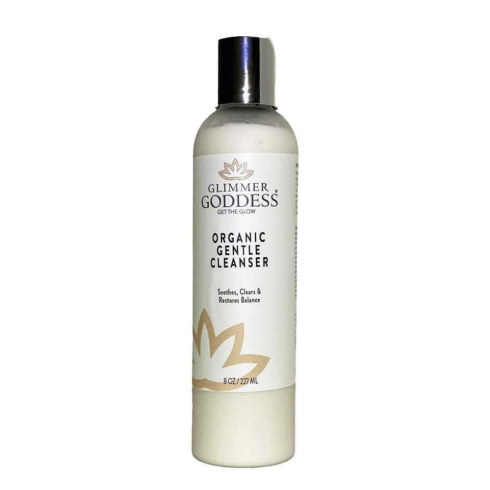 GLIMMER GODDESS Organic Gentle Cleanser For Sensitive Skin with Sweet Almond Oil, 8 oz