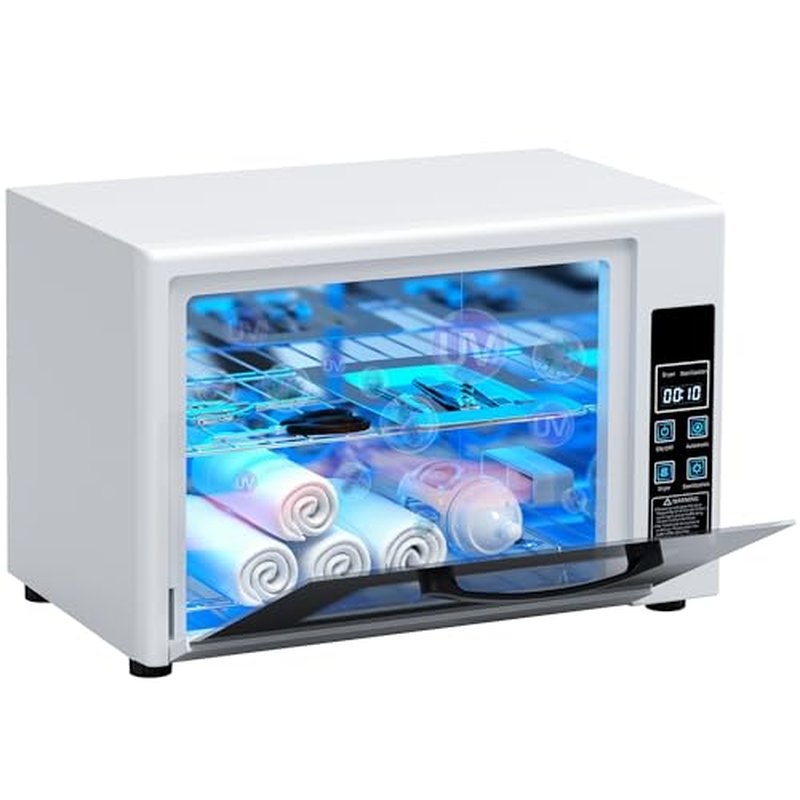 YOTAN 15L Nail Tool Cleaner with Timer Setting, High Capacity Cleaning Cabinet, Multi-Functional Manicure Cleaning Box for Spa Beauty Home Metal Tools, Mobile Phone, Baby Toy, White