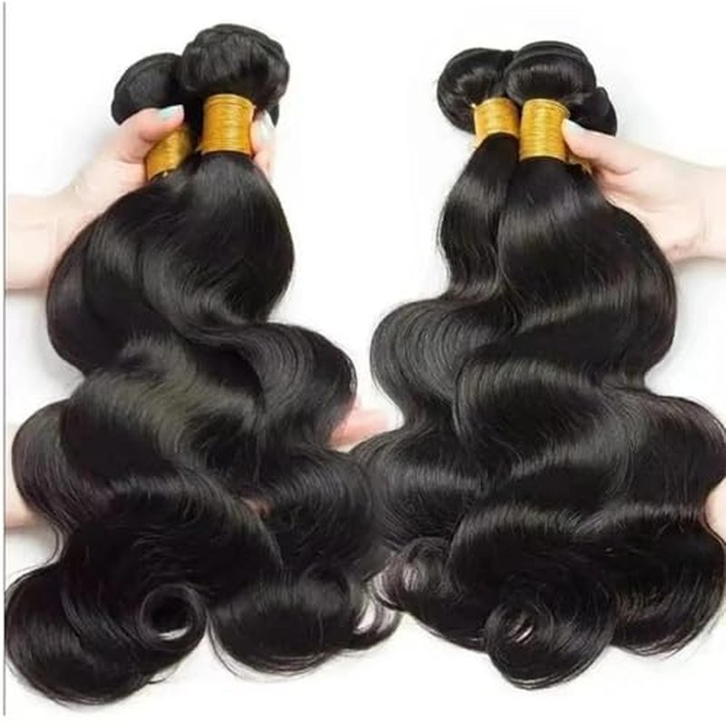 12A Human Hair Bundles 18 20 22 Inch Body Wave 100% Unprocessed Hair 3 bundles Deals Extensions Quick Weave Human Hair Natural Black Color