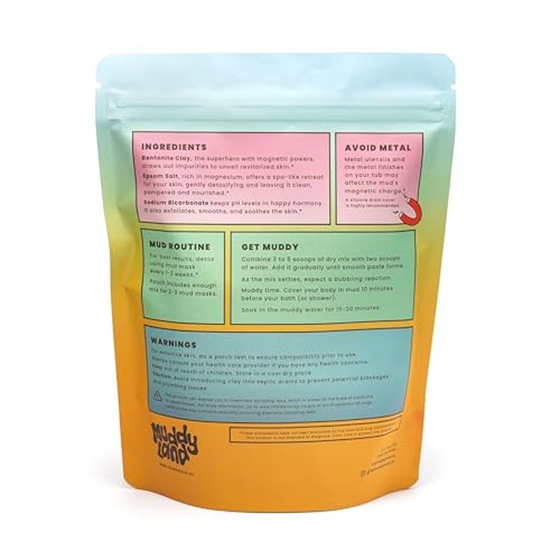 Bentonite Clay Detox Bath Soak Powder & Full Body Mud Mask ? Mineral-Rich Clay with Epsom Salt for Adults & Kids ? Heavy Metal Detox Bath ? Mud Magnet by Muddyland