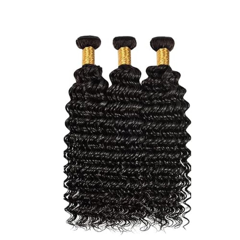 30 30 30 Inch Natural Black Color Raw Loose Deep Wave Bundles Human Hair Unprocessed Brazilian Virgin Hair Extensions