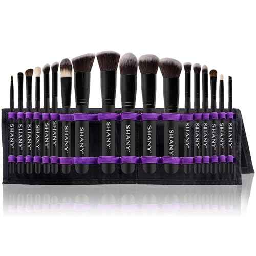 SHANY Artisan¡¯s Easel Bamboo ? Elite Cosmetics Brush Collection - Complete Kabuki Makeup Brush Set with Standing Convertible Brush Holder - 18 pcs (BLACK)