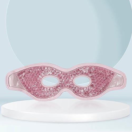 Generic Reusable Gel Eye Mask with Cooling Features, Hot Cold Compress Design for Relaxation and Sleep, Pink