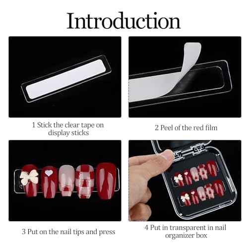 16 PCS Clear Press on Nail Packaging Press on Nail Case for Fake Storage Display Salon Nails Nails Container Boxes with 60 PCS Adhesive Double