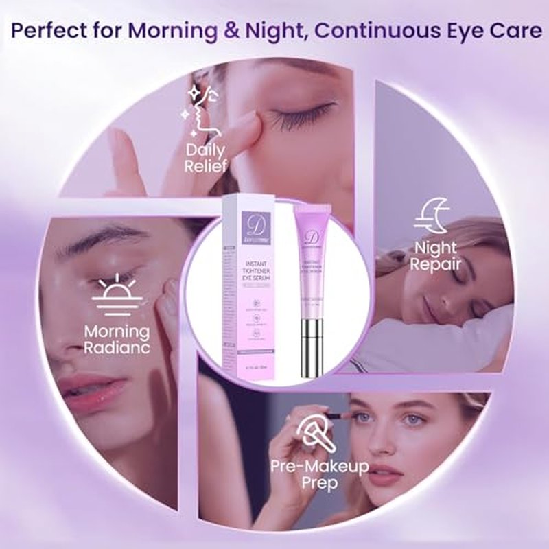 Caffeine & Retinol Under Eye Serum ? Dermatologist-Tested, Fast Absorbing, Correction for Puffy Eye Bags Fine Lines Dark Circles Wrinkles While Providing Moisturizing Care
