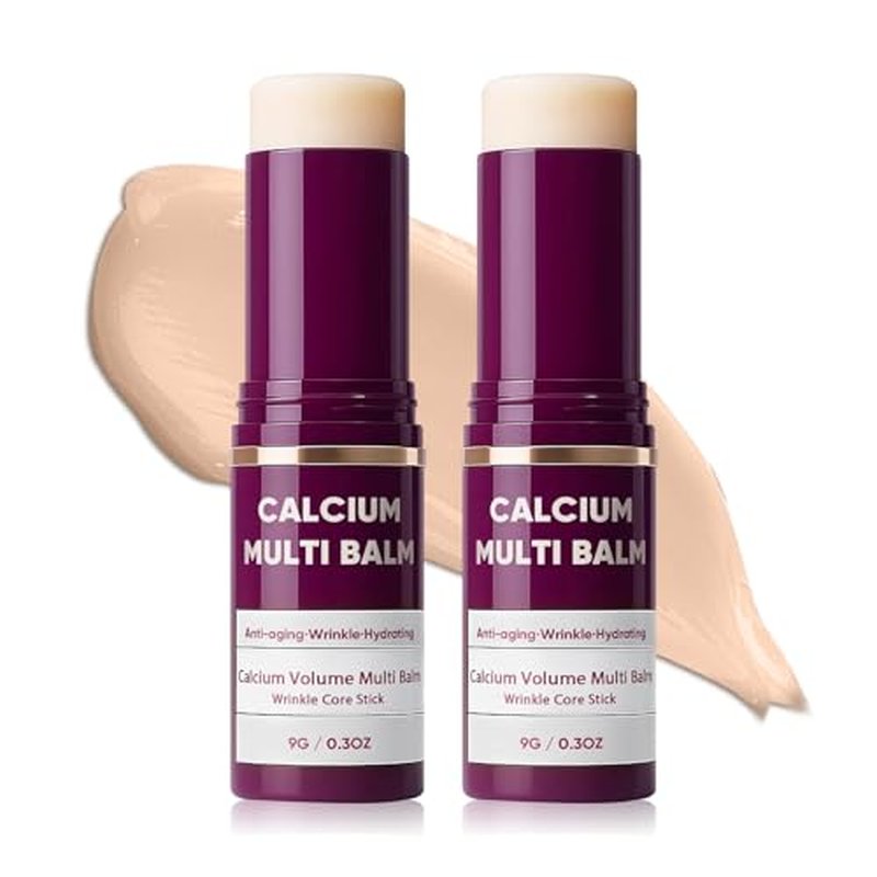 2PCS Calcium Multi Balm, Calcium Volume Multi Balm, Korean Collagen Moisturing Stick, Wrinkle Core Stick, Moisturizing Cream, Hydrating, Firming Skin, Suitable for Eyes, Neck, Face