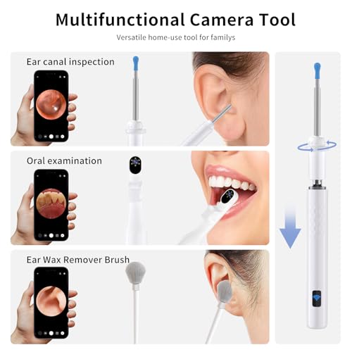 Sofbunny A03 Ear Wax Removal Tool Camera, Ear Cleaner with 1080P HD Camera, 3 in 1 Ear Cleaning Tool with 10 Replacement Tips,Earwax Remover Kit for Kids & Adults,Otoscope with LED Lights,256MB Card