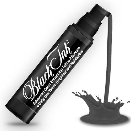 BLACK INK Advanced Color Enhancing Tattoo Aftercare + Daily Use Tattoo Brightener & Moisturizer Cream for All Skin Tones & Ink Colors ? Organic & Vegan All-Natural Care Tattoo Lotion ? Made in the USA