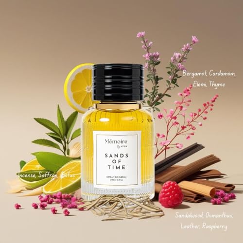 Azha Sands of Time Long Lasting Arabian Perfumes for Women - Extrait De Parfum Spray 100 ML (3.4 OZ) with Bergamot, Saffron & Sandalwood Notes ? Classic Ladies Perfume and Elegant Gift for Women