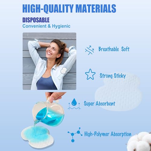 Armpit Sweat Pads, 100 Packs Underarm Sweat Pads, Disposable Sweat Block Pads for Women Men, Fight Hyperhidrosis Treatment Stick Antiperspirant, Dress Shields Guard, Zero Sweat Invisible