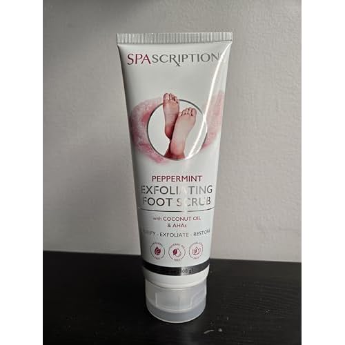 SpaScriptions Peppermint Exfoliating Foot Scrub with Peppermint, Coconut Oil, Alpha Hydroxy Acids (AHAs), Exfoliates, Purify, and Restores (10.5 oz)