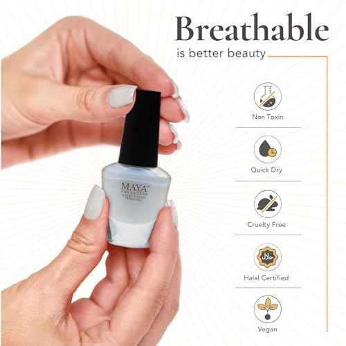 MAYA White Gel Halal Nail Polish - Non Toxic Nail Polish, Vegan and Cruelty Free, Nail Art DIY Manicure at Home, 0.4 fl oz Soak Off Nail Lacquer, Made in USA ? Lu Lu White