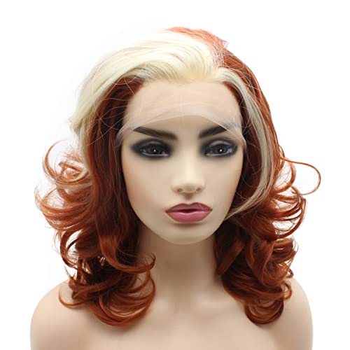 Peakia Shoulder Length Hand Tired Synthetic Lace Front Wigs