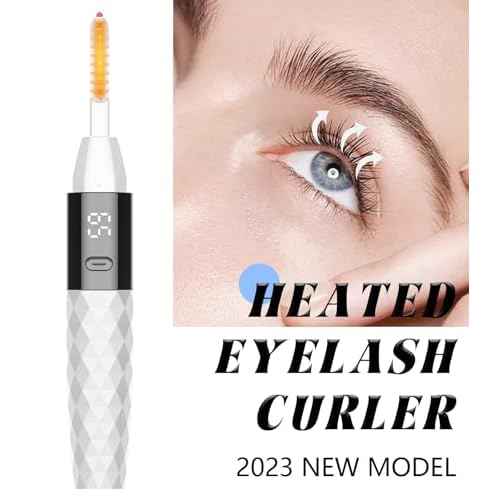 Heated Eyelash Curlers - Heated Lash Curler Best Seller Electric Eyelash Curler Rechargeable for 24H Long Lasting Natural Eyelashes, 4 Heating Modes, 8S Fast Heating, White