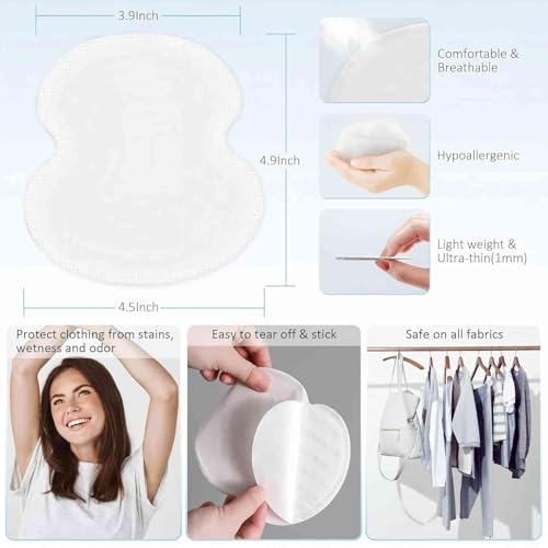 Underarm Sweat Pads for Women [100 Pcs], UOIRMI Armpit Pads for Sweating Women, Disposable Underarm Sweat Pads, Armpit Sweat Pads for A Whole Day Protection | Ideals for Workouts and Special