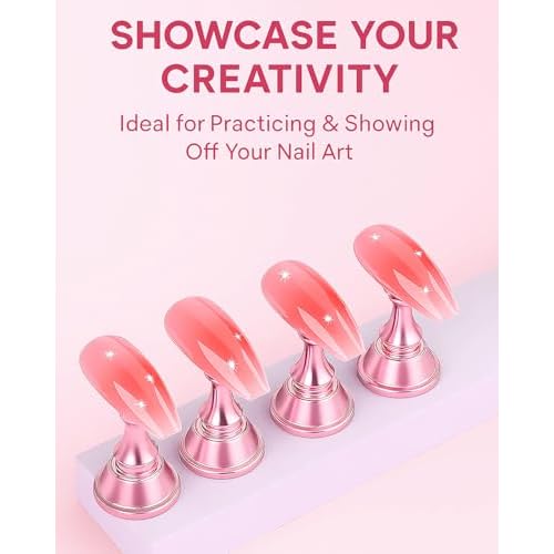 Nail Stand Set for Nail Art Practice & Display - Complete Acrylic Nail Holder Kit with Bonus Tweezers & Double-Sided Tape, False Nail & Press On Nail Practice Stand for Home DIY, Salon Use