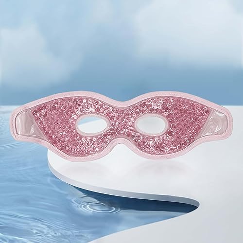 Generic Reusable Gel Eye Mask with Cooling Features, Hot Cold Compress Design for Relaxation and Sleep, Pink
