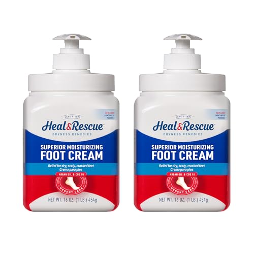 Heal&Rescue Heel Rescue Foot Cream 16 Ounce Bottle, 2 Pack, for Cracked, Calloused or Chapped Skin