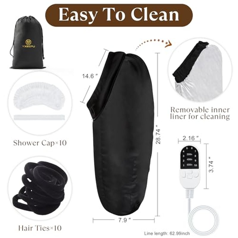 Hair Steamer, Heat Cap for Deep Conditioning, Electric Thermal Steamer Cap for Natural Hair, Hair Spa Cap for Home Use Pattern