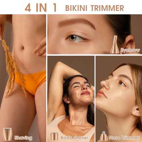 Hair Clippers & 1 Bikini Trimmer - Waterproof Electric Clippers & 4 in 1 Bikini Trimmer Set, Deluxe Wet/Dry Body Shaver for Nose Eyebrows Beard Pubic Hair, Green