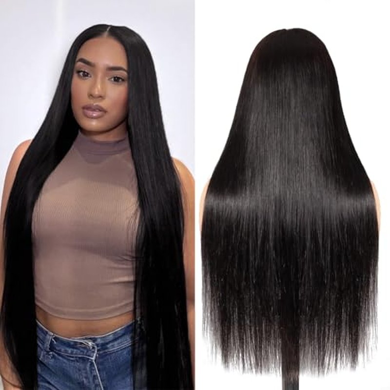 LARYNX Straight Lace Front Wigs Human Hair Full 13x4 Transparent HD Lace Front Wigs Pre Plucked 180% Density Glueless Wigs Real Human Hair Wig For Women (22 Inch)