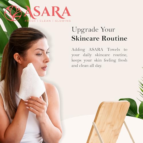 Clean Face Towels Disposable XL Facial Wipes | Add Water As a Makeup Remover | Sensitive Skin Face Towels | Organic Vegan Biodegradable - Clean Daily Towelettes (200 Count) | by Asara