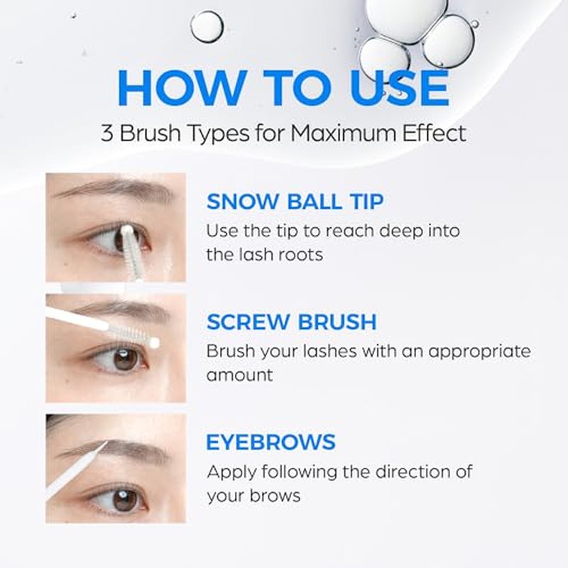 Lashrum Eyelash Enhancing Serum | Lash Growth Serum with Caffeine, Peptide & Biotin | for Longer, Fuller Lashes | Dual Brush for Precise & Full Application | Non-Irritating, Daily Use