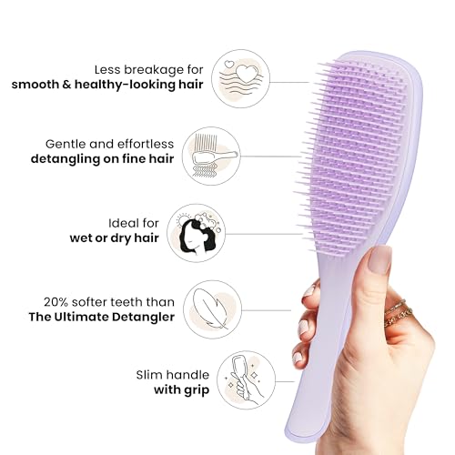 Tangle Teezer Fine & Fragile Ultimate Detangler Brush, Dry & Wet Hair Brush to Detangle & Reduce Breakage, Hypnotic Heather