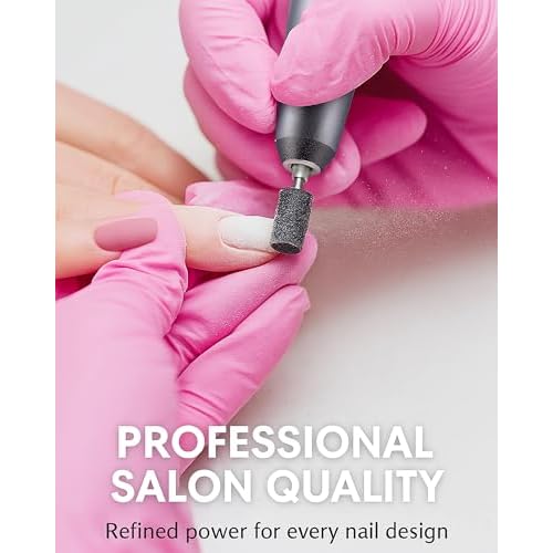 Nail Drill Bits, 145 Pcs Nail Drill Sanding Bands Set - 80# 120# 180# 240# Fine Grit File Sanding Bands for Acrylic Gel Nails, Manicure & Pedicure Nail Tech Tools