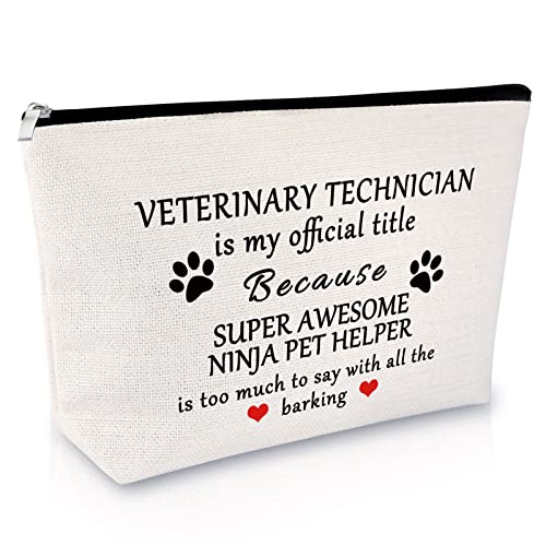 Sfodiary Veterinary Technician Gift Vet Tech Makeup Bag Appreciation Gift for Veterinarian Women Vet Tech Cosmetic Bag Birthday Graduation Christmas Thank You for Veterinarian Travel Cosmetic Pouch