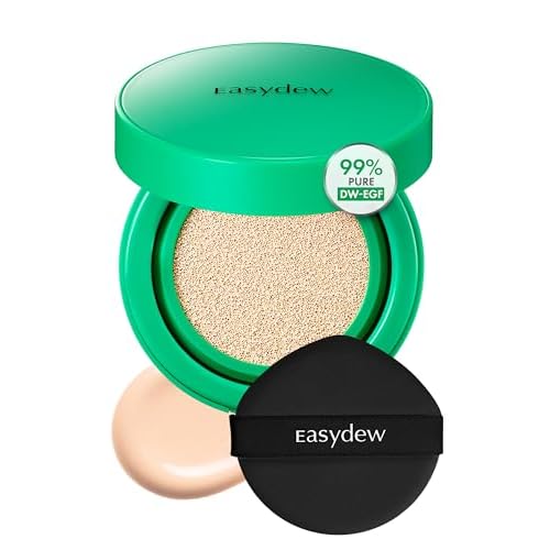 Easydew Mela B Toning Ampoule Cushion - 2-in-1 Korean Skin Care & Face Beauty Makeup - Age-Defying Full Coverage Cushion Foundation with Niacinamide & Hyaluron-Vital C 0.45 oz (#17 Ivory)