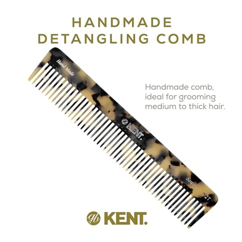 Kent 92TW Wide Tooth Women¡¯s Detangler Comb for Curly, Wavy, and Thick Hair ? Ideal for Use on Wet Hair ? Gentle, Shower Comb for ? Anti-Static, Smooth - Styling Tool by Kent