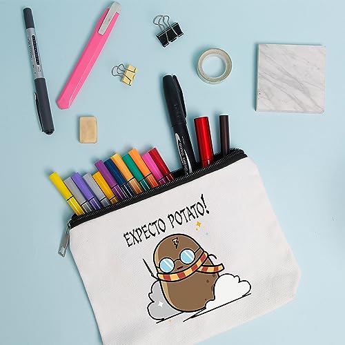 WZJHCL Magic World Makeup Pouch Bag Magic Movie Fans Gift Expecto Potatoes Cosmetic Kit Bag Potato With Magic Wand Storage Pouch Bag (Potato)