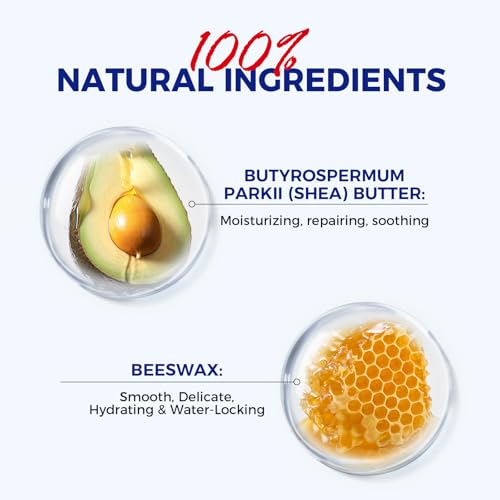 OUKEYA 3PCS Medicated Lip Balm Hydrating w/Petrolatum,Shea Butter, Beeswax,100% Natural Ingredients,Organic Lip Butter Balm & Moisturizers Lip Repair For Dry Cracked Lips Overnight Lip Treatment