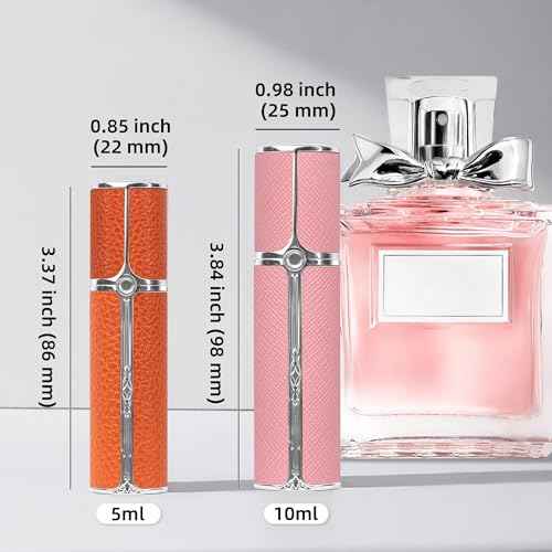 AF00BK Leather Perfume atomiser, 10ml Bottom Fill Travel Perfume Bottle, Refillable Perfume Dispenser for Women & Men (Black)