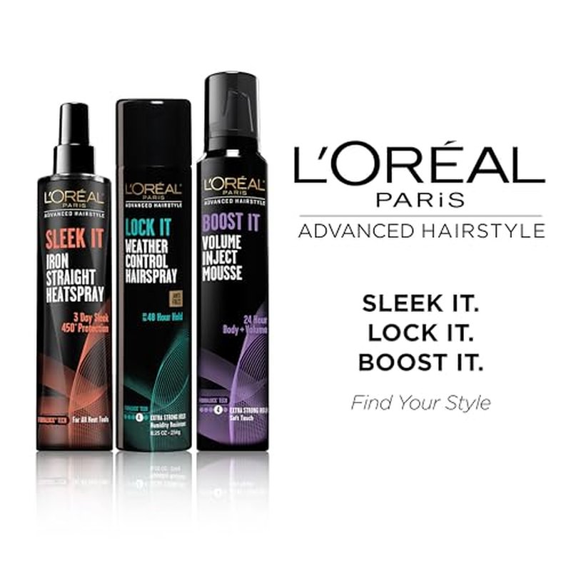 L'Or?al Paris Advanced Hairstyle Sleek It Iron Straight Heat Spray, 5.7 Ounce
