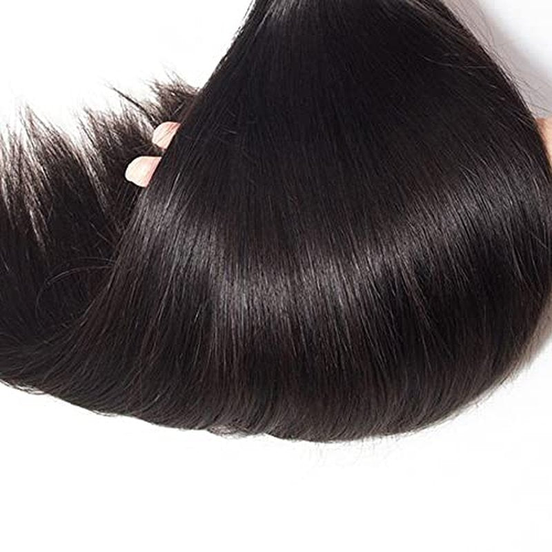 Natural Black Straight Bundles Human Hair Unprocessed Virgin 3 Bundles 16 18 20 Inch Straight Bundle Human Hair Extensions 50 Gram Per Bundle