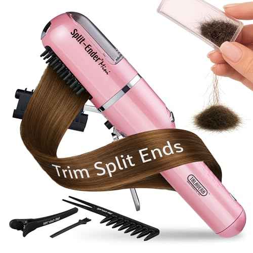 Split Ender Mini ? Original Cordless Split End Hair Trimmer for Dry, Damaged, Brittle, Curly, Frizzy, or Straight Hair ? Battery Operated Home Styling Tool for Split Ends (Battery-Powered, Light Pink)
