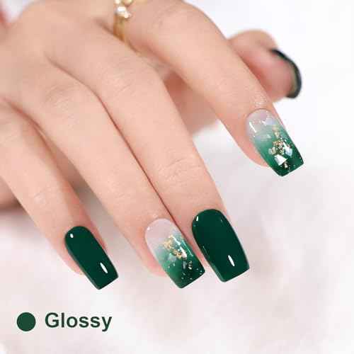 L'UGX Dark Green Gel Polish Emerald Nail Polish 15ML Long Lasting U V Gel Colors for Nails Art DIY Manicure & Pedicure at Home Salon Holiday Gifts for Women LGS-704