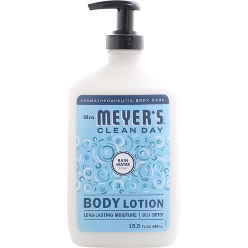 MRS. MEYER'S CLEAN DAY Body Lotion for Dry Skin, Non-Greasy Moisturizer Made with Essential Oils, Rain Water, 15.5 oz